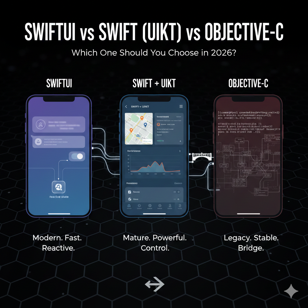SwiftUI, UIKit, and Objective-C Apple app development comparison