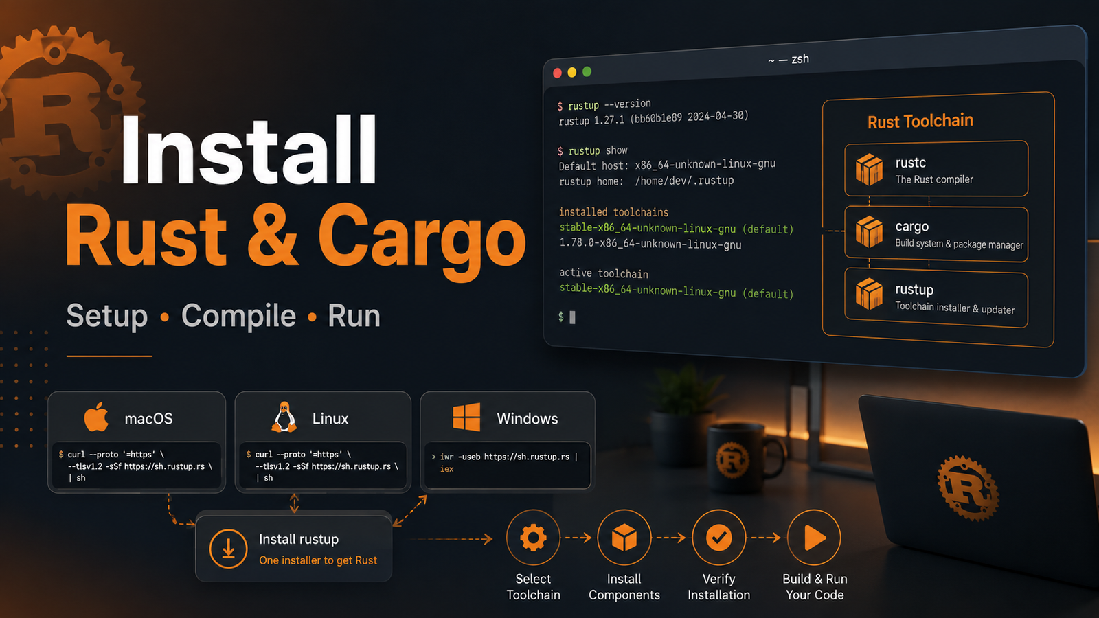 How to Install Rust and Cargo, Compile Code, and Run Rust Programs: Complete Beginner Guide article illustration