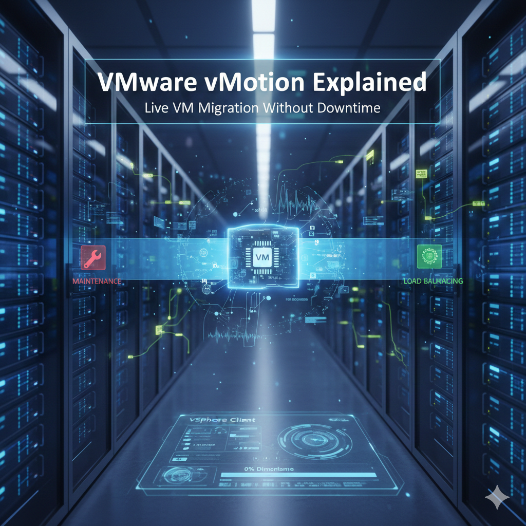Virtual machine migrating live between two VMware ESXi hosts