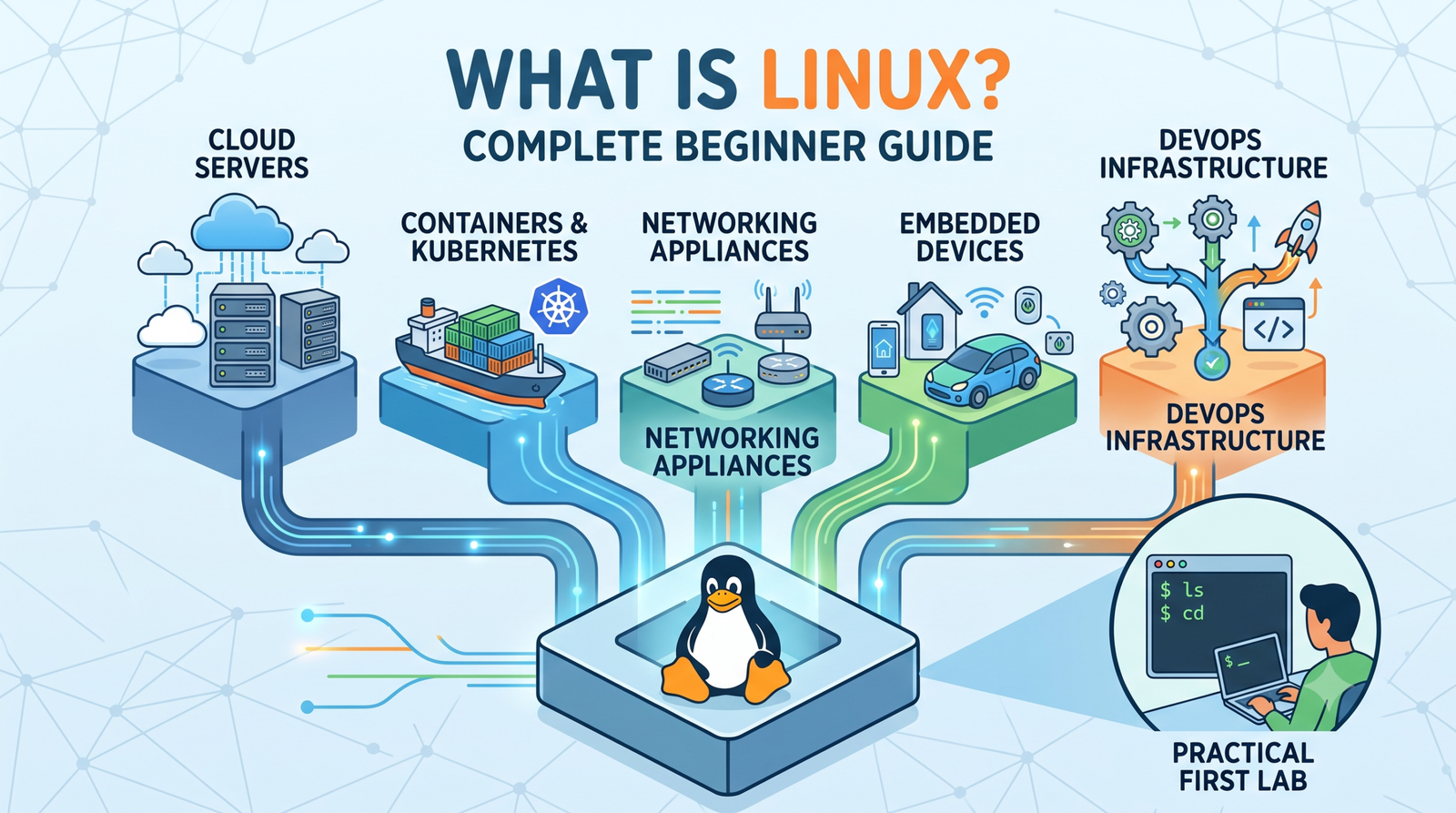 Linux operating system architecture and command-line concepts