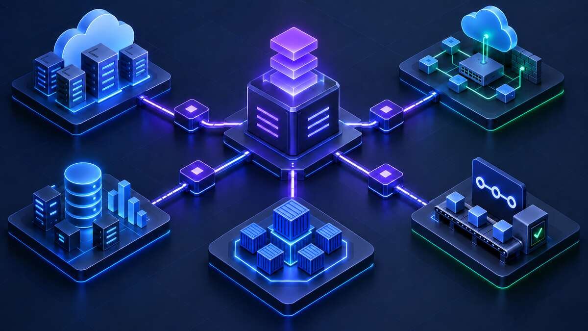 Infrastructure configuration engine connecting provider modules to cloud, data, containers and delivery platforms