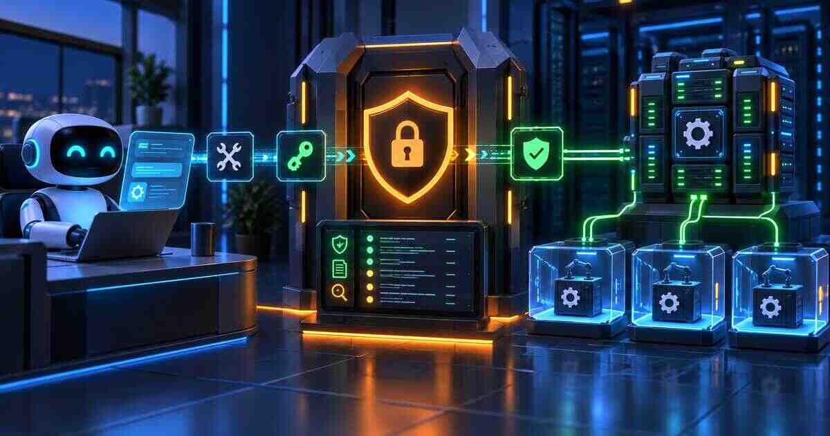 AI assistant connecting to Jenkins through a secure MCP gateway and isolated build agents