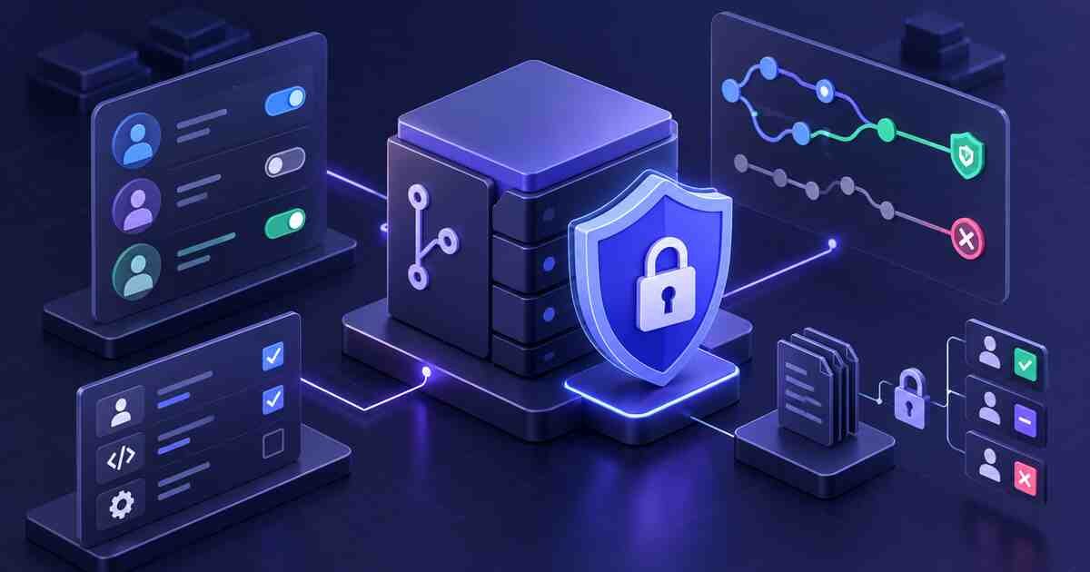 Repository access, project settings, permissions, and security controls